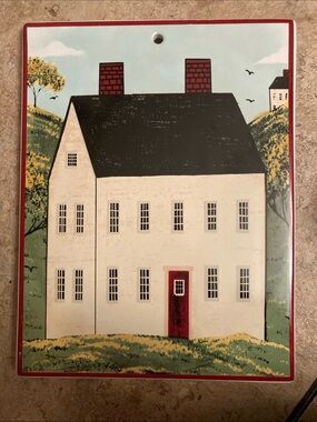 Vintage Brandon House Folk Art trivet Colonial Home Country Life Art Wall Decor